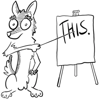 🐕 d63ada4e THIS. cachorro, desenho animado, arte, cavalete, desenho telegram sticker