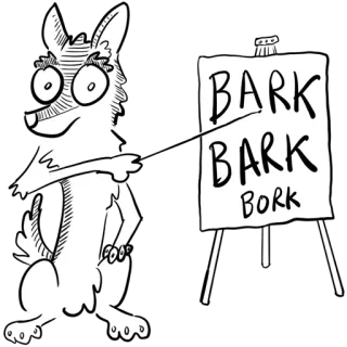 🐕 dfc904a4 BARK BARK BORK cachorro, latido, au au, animal, desenho telegram sticker