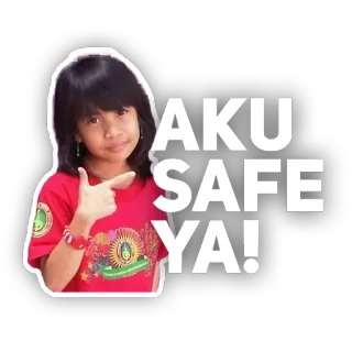 😀 c43a15f5 AKU SAFE YA! 女の子, 安全, インドネシア, 子供, かわいい, アジア telegram sticker