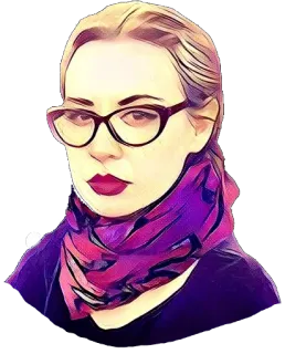 😒 0019ee51 wanita, kacamata, syal, potret, wajah, orang telegram sticker