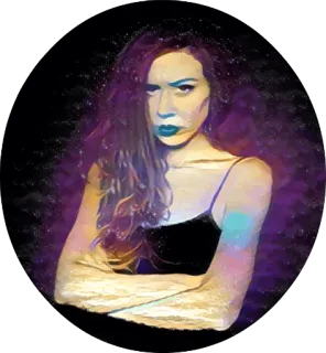 😕 89b9ea28 wanita, potret, artistik, serius, seni digital telegram sticker