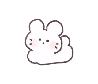 🦟 464fe770 mono, conejo, blanco, animal, dibujos animados, kawaii, esponjoso telegram sticker