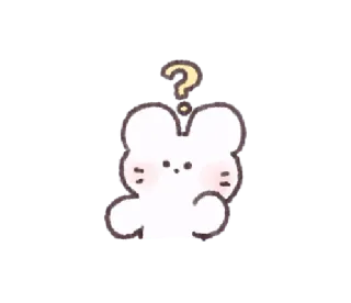 🦟 8f3ec6dd mono, animal, pregunta, pensando, confundido, conejo, ilustración, sticker telegram sticker