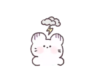 🐜 a289fc39 gato, dibujos animados, nube, rayo, trueno, lindo telegram sticker