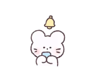 🐜 ca57b593 ratón, lindo, dibujos animados, campana, kawaii, animal telegram sticker