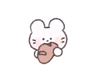 🐜 f0b2dc0e animal, dibujos animados, lindo, ratón, pan, kawaii, comida telegram sticker