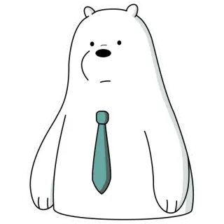 😕 0c7b7ffc Ice Bear We Bare Bears cartoon, bear, ice bear, tie, we bare bears, character telegram sticker