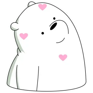 🥰 0fd3c9e9 Ice Bear We Bare Bears Ice Bear, polar bear, cartoon, hearts, cute, We Bare Bears telegram sticker