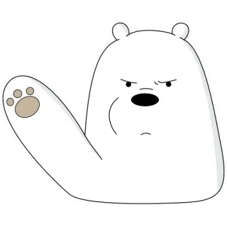 😡 19ee050a Ice Bear We Bare Bears Ice Bear, cartoon bear, white bear, We Bare Bears, animated sticker telegram sticker