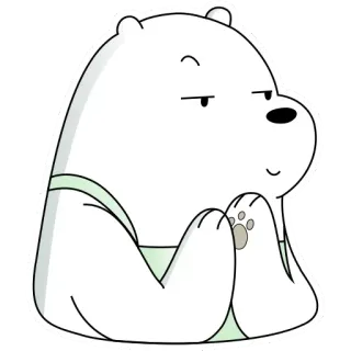 😏 3368e7ee Ice Bear We Bare Bears Ice Bear, We Bare Bears, cartoon, white bear, character, cute telegram sticker
