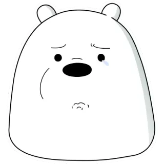😔 39c28f7b Ice Bear We Bare Bears cartoon, bear, ice bear, sad, crying, we bare bears telegram sticker
