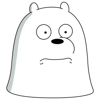 😨 63fd14a1 Ice Bear We Bare Bears cartoon, bear, ice bear, cute, animal, we bare bears, funny, character telegram sticker