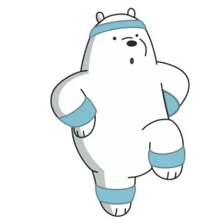 🤸‍♂ 6532ee20 Ice Bear We Bare Bears Ice Bear, We Bare Bears, cartoon, bear, cute, exercise telegram sticker
