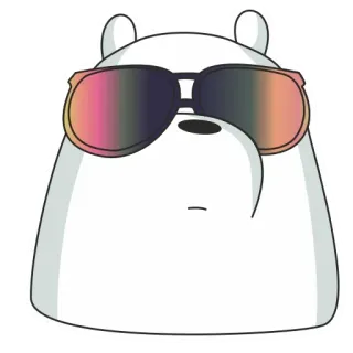 😎 6a4b760d Ice Bear We Bare Bears ice bear, we bare bears, cartoon, bear, sunglasses, cool telegram sticker