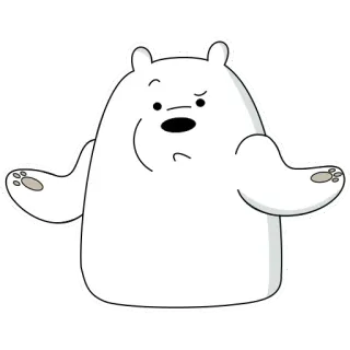 🧐 8796d13b Ice Bear We Bare Bears ice bear, we bare bears, bear, cartoon, shrugging telegram sticker