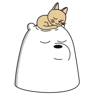 🐱 cc2bdbc1 Ice Bear We Bare Bears cartoon, bear, cat, sleeping, animal, cute telegram sticker