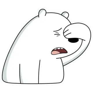 😰 e043d2ef Ice Bear We Bare Bears ice bear, we bare bears, cartoon, bear, sad, upset telegram sticker