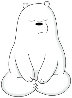😌 e6a6fcb1 Ice Bear We Bare Bears bear, cartoon, meditation, yoga, white bear telegram sticker