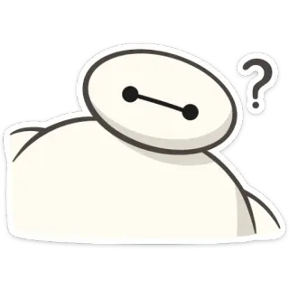 ❓ daff6e6c Baymax 卡通, 问号, 机器人, 可爱, 迪士尼 telegram sticker