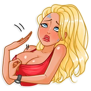 🥵 4bf9c915 мультфильм, женщина, блондинка, потная, измученная telegram sticker