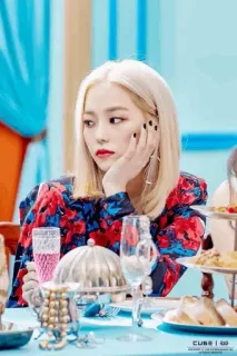 🚫 40bc2847 mujer, retrato, pelo rubio, mesa, bebida, interior, cara telegram sticker