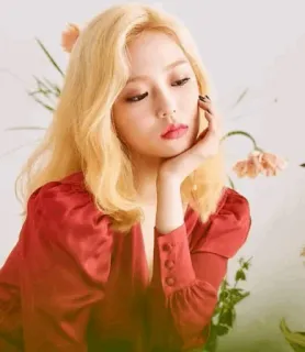 🚫 567bf98c mujer, retrato, pelo rubio, persona, K-pop, ídolo telegram sticker