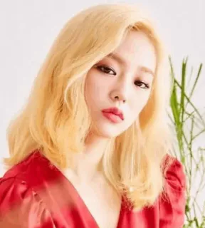 🚫 89269f7d mujer, retrato, rubia, vestido rojo, coreana, asiática telegram sticker