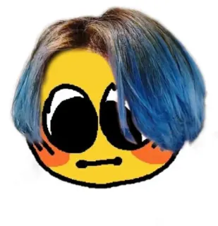 🫐 09ef8942 emoji, meme, funny, face, hairstyle, digital art telegram sticker