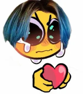 🫐 1f37ee63 emoji, crying, heart, love, sad, cartoon, sadness telegram sticker