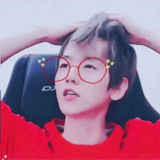 🌨 15435548 人, 男性, メガネ, 赤, kpop telegram sticker