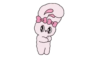 🌟 6cb5e5dd Hase, niedlich, kawaii, rosa, Schleifen, Cartoon telegram sticker