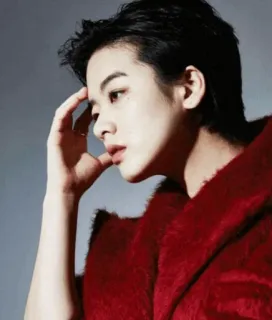 🕸 890b8cf3 người, chân dung, phụ nữ, áo khoác đỏ, tóc ngắn telegram sticker