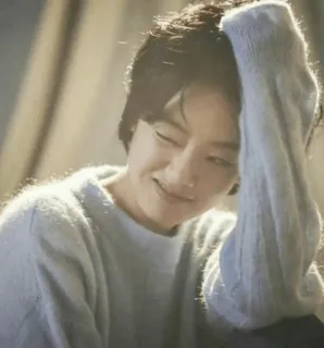 🕸 b07595cd người, chân dung, đàn ông, áo len, cười telegram sticker