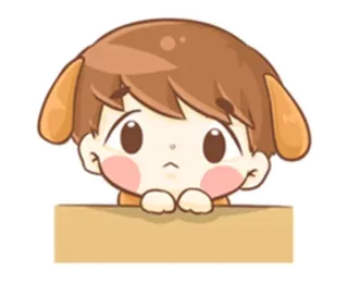 🙁 0ab99942 chien, dessin animé, mignon, triste, animé, kawaii telegram sticker