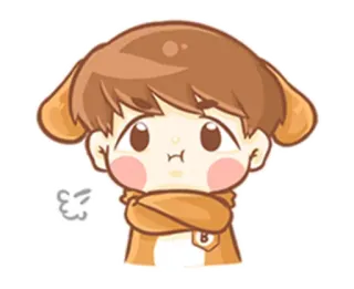 😤 1bee2496 Chibi, Mignon, Dessin animé, Anime, Garçon, Mine renfrognée, Agacé telegram sticker