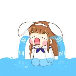 😭 5405b92a pleurer, triste, animé, dessin animé, fille, larmes telegram sticker