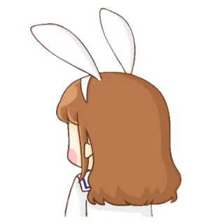 😒 6361c51c animé, oreilles de lapin, dessin animé, fille telegram sticker