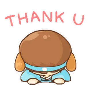 🙏 ff64bc06 THANK U merci, chien, mignon, dessin animé, chiot telegram sticker