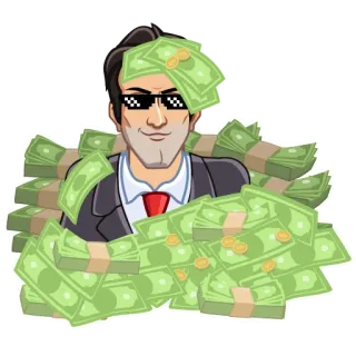 😎 8a7b95b7 돈, 현금, 부, 성공, 부자, 금융, 럭셔리 telegram sticker