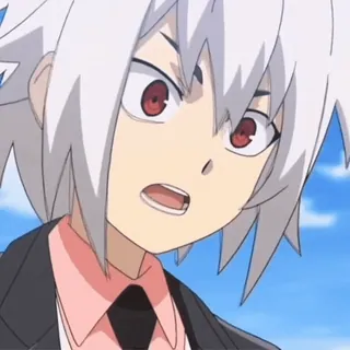 😰 4fde90d7 Shu Kurenai Beyblade 动漫, 角色, 红愁, 战斗陀螺, 白发, 卡通 telegram sticker