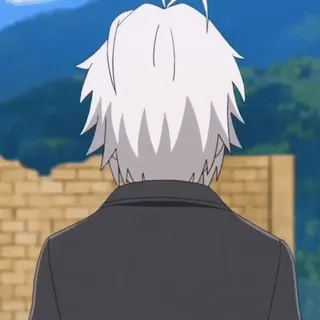 ✨ b9eee3fa 动漫, 白发, 角色, 背影 telegram sticker