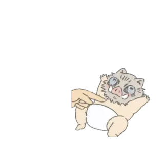 🤩 460f7963 Inosuke Hashibira Demon Slayer anime, demon slayer, inosuke, funny, cute whatsapp sticker