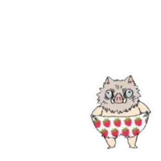 🍓 46fd118a Inosuke Hashibira Demon Slayer anime, manga, cartoon, character, Inosuke Hashibira, Demon Slayer, strawberry whatsapp sticker
