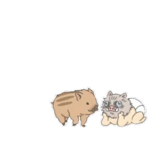 🐗 90555859 Inosuke Hashibira Demon Slayer Inosuke, Demon Slayer, anime, manga, chibi, boar whatsapp sticker
