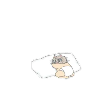 😴 9f66673e cat, pillow, sleep, cute, animal, feline, cartoon whatsapp sticker