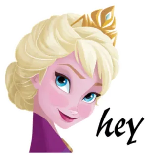 ☺️ 1601a88b Elsa Frozen hey Elsa, Frozen, Disney, princess, cartoon, animated, greeting telegram sticker