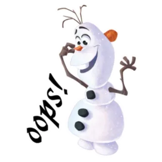 😕 62d67f80 Olaf Frozen oops! Olaf, Frozen, snowman, cartoon, Disney, oops telegram sticker