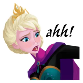 😮 902b818b Elsa Frozen ahh! Elsa, Frozen, Disney, Queen, Princess, Cartoon telegram sticker
