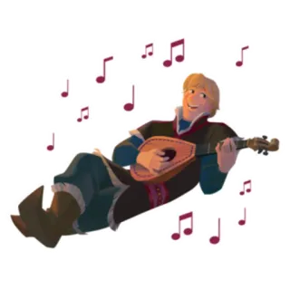 🎵 ad277a8d Kristoff Frozen Kristoff, Frozen, Disney, musical, cartoon, guitar, music telegram sticker