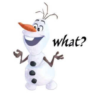 🤷‍♀️ cfc26d61 Olaf Frozen what? snowman, cartoon, disney, frozen, question, what telegram sticker